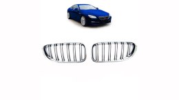 Grill BMW 6 F13 F12 F06 podwójne żeberka Chrome & Black