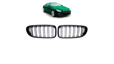 Grill BMW 6 F13 F12 F06 podwójne żeberka Matt Black