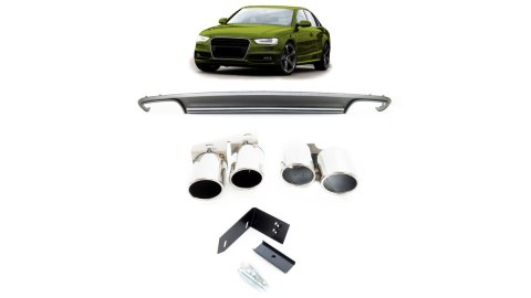 Dyfuzor Audi A4 B8 Facelift Tył z końcówkami