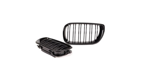 Grill BMW 3 E46 Facelift Compact podwójne żeberka Gloss Black