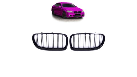 Grill BMW 5 F10 F11 podwójne żeberka Gloss Black