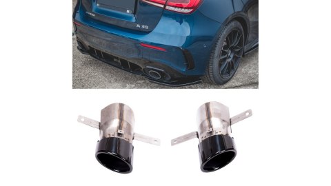 Końcówki tłumika Black Single MERCEDES A-Class V177 W177 CLA C118 X118 GLA H247 GLB X247 2018-obecnie