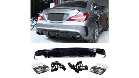 Dyfuzor Mercedes-Benz CLA C117, X117 Tył z końcówkami black
