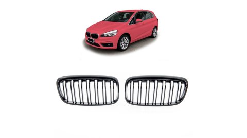 Grill BMW 2 F45 podwójne żeberka Gloss Black