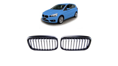 Grill BMW 2 F45 pojedyncze żeberka Matt Black