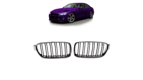 Grill BMW 3 F30 F31 podwójne żeberka Chrome & Black