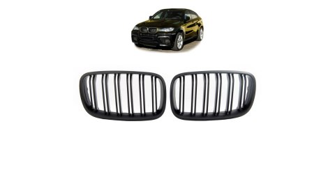Grill BMW X6 E71 E72 X5 E70 podwójne żeberka Matt Black