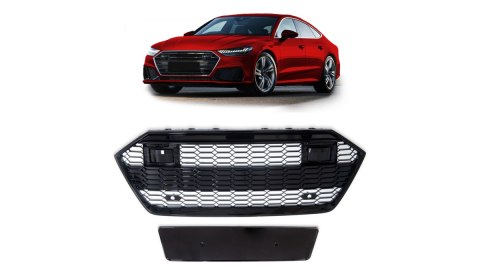 Grill Audi A7 C8 Gloss Black