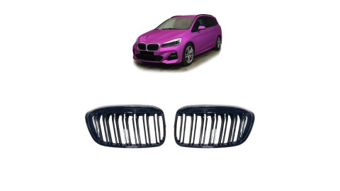 Grill BMW 2 F45 F46 Facelift podwójne żeberka Gloss Black