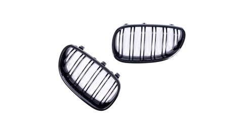 Grill BMW 5 E60 E61 podwójne żeberka Gloss Black