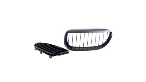 Grill BMW 6 E63 E64 pojedyncze żeberka Matt Black