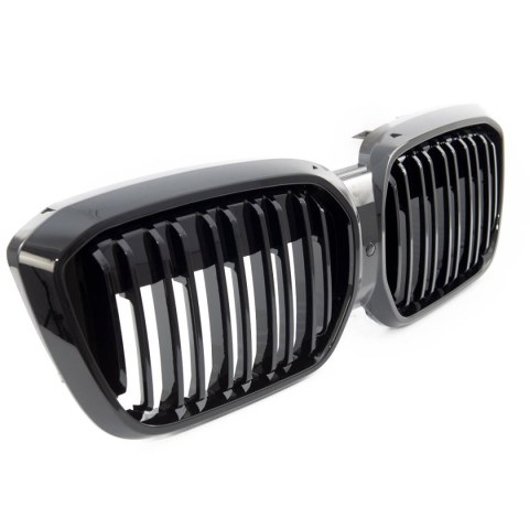 Grill BMW iX3 G08 podwójne żeberka Gloss Black