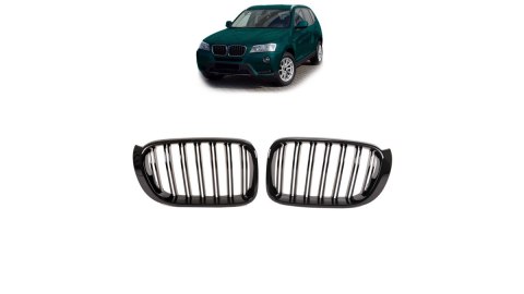 Grill BMW X3 F25 X4 F26 Facelift podwójne żeberka Gloss Black