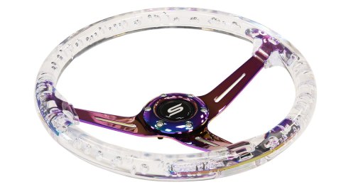 Kierownica SLIDE 350mm offset:70mm NeoChrome Acrylic Clear