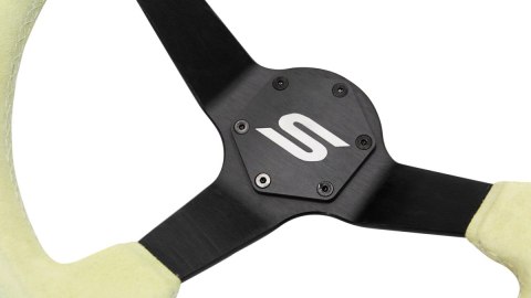 Kierownica SLIDE 350mm offset:90mm Zamsz Yellow