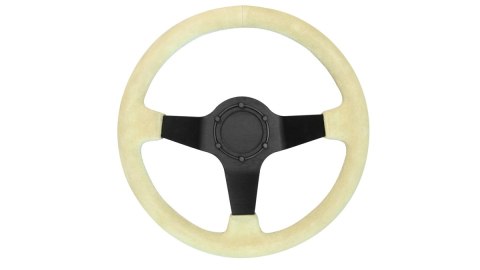 Kierownica SLIDE 350mm offset:90mm Zamsz Yellow