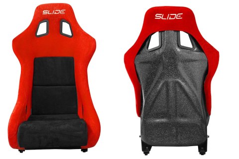 Fotel sportowy SLIDE KS2 Premium Black & Red Welur Black Glitter