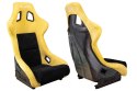 Fotel sportowy SLIDE KS2 Premium Black & Yellow Welur Black Glitter