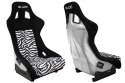Fotel sportowy SLIDE KS2 Premium Black & Zebra Welur Silver Glitter