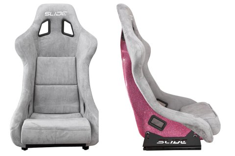 Fotel sportowy SLIDE KS2 Premium Light Beige Welur Light Pink Glitter