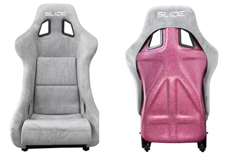 Fotel sportowy SLIDE KS2 Premium Light Beige Welur Light Pink Glitter