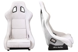 Fotel sportowy SLIDE KS2 Premium Light Grey Welur Silver Glitter