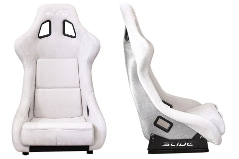 Fotel sportowy SLIDE KS2 Premium Light Grey Welur Silver Glitter