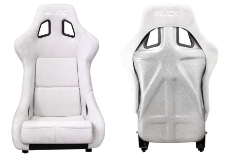 Fotel sportowy SLIDE KS2 Premium Light Grey Welur Silver Glitter