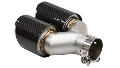 Końcówka Tłumika 101mmx2 wejście 63mm Prawa Carbon Gloss