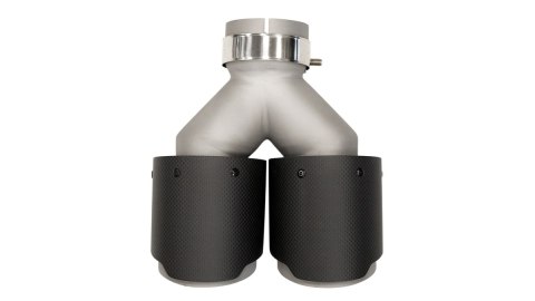 Końcówka tłumika 101mmx2 wejście 76mm Carbon Matt