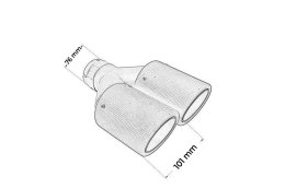 Końcówka tłumika 101mmx2 wejście 76mm Carbon Matt