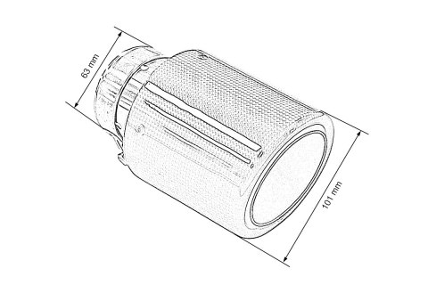 Końcówka tłumika 101mm wejście 63mm Carbon Gloss