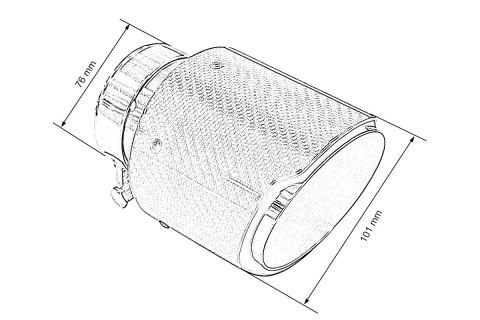 Końcówka tłumika 101mm wejście 76mm Carbon Gloss