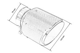 Końcówka tłumika 114mm wejście 76mm Carbon Gloss