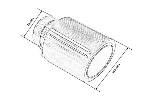 Końcówka tłumika 114mm wejście 76mm Carbon Gloss