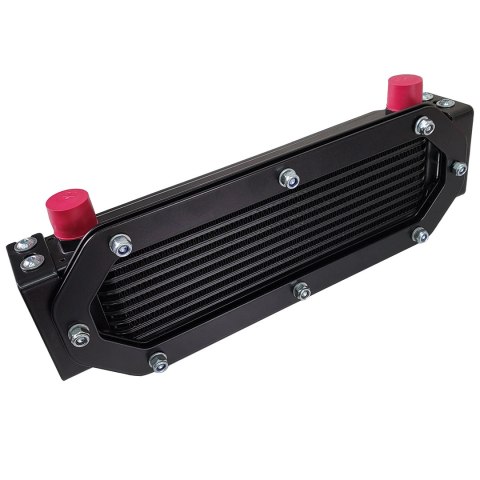 Uniwersalne grodziowe mocowanie chłodnicy TurboWorks 13-rzędowa 260x100x50 AN10 Czarne RS-Ultimate