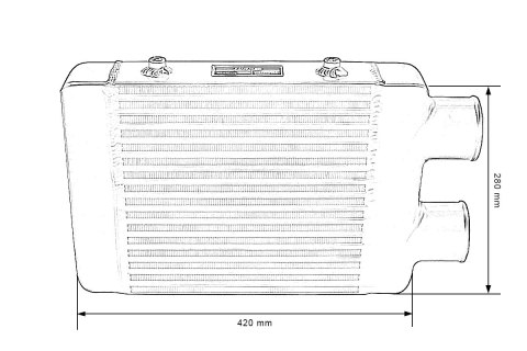 Intercooler TurboWorks 300x280x76 jednostronny Czarny