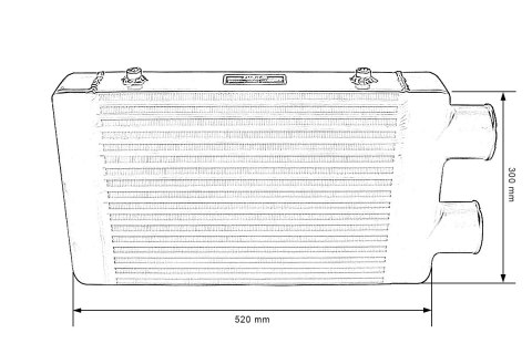 Intercooler TurboWorks 400x300x76 jednostronny Czarny
