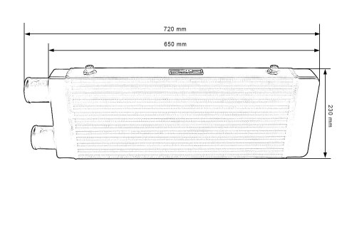 Intercooler TurboWorks 550x230x65 jednostronny Czarny