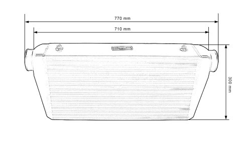 Intercooler TurboWorks 600x300x130 wejście 3,5" Czarny