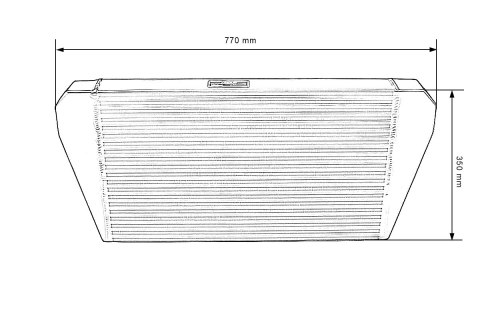 Intercooler TurboWorks 600x350x76 tylny Czarny