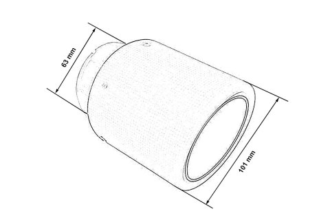 Końcówka tłumika 101mm wejście 63mm Carbon Matt