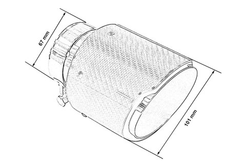 Końcówka tłumika 101mm wejście 67mm Carbon Gloss