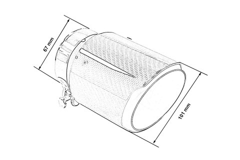 Końcówka tłumika 101mm wejście 67mm Carbon Gloss