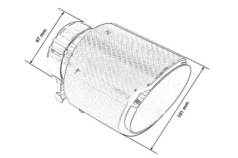 Końcówka tłumika 101mm wejście 70mm Carbon Gloss