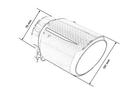 Końcówka tłumika 101mm wejście 70mm Carbon Gloss