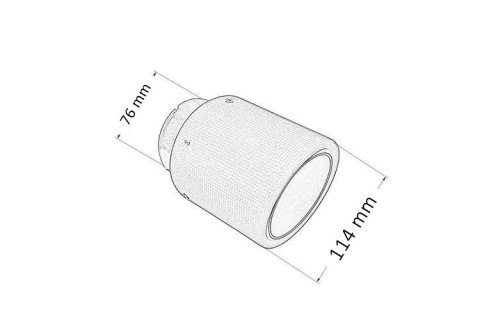 Końcówka tłumika 114mm wejście 76mm Carbon Matt