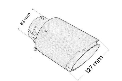Końcówka tłumika 127mm wejście 63mm Carbon Gloss