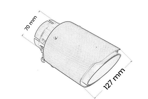 Końcówka tłumika 127mm wejście 70mm Carbon Gloss