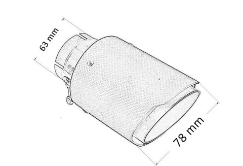 Końcówka tłumika 78mm wejście 63mm Carbon Matt